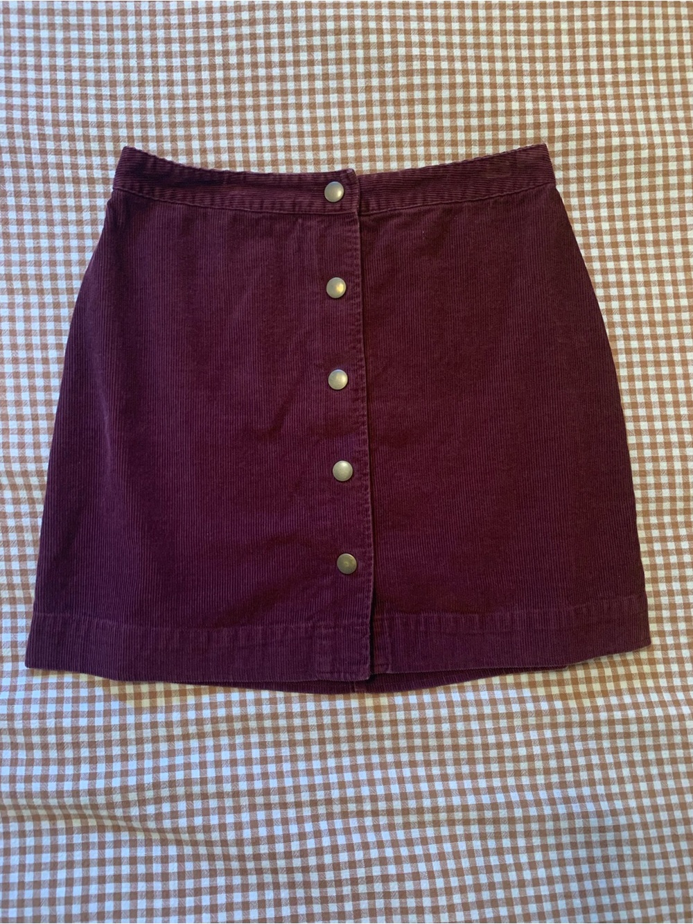 Old Navy Button-Front Corduroy Mini Skirt in Plum